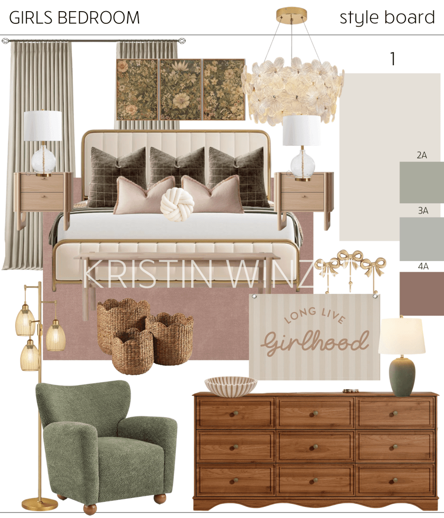 Girls Bedroom Design Style Board