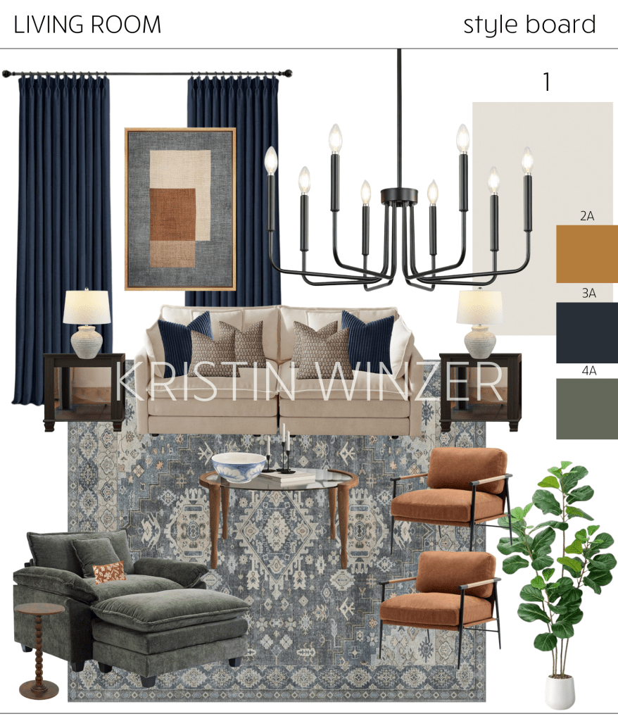 Living Room Design Style Board
